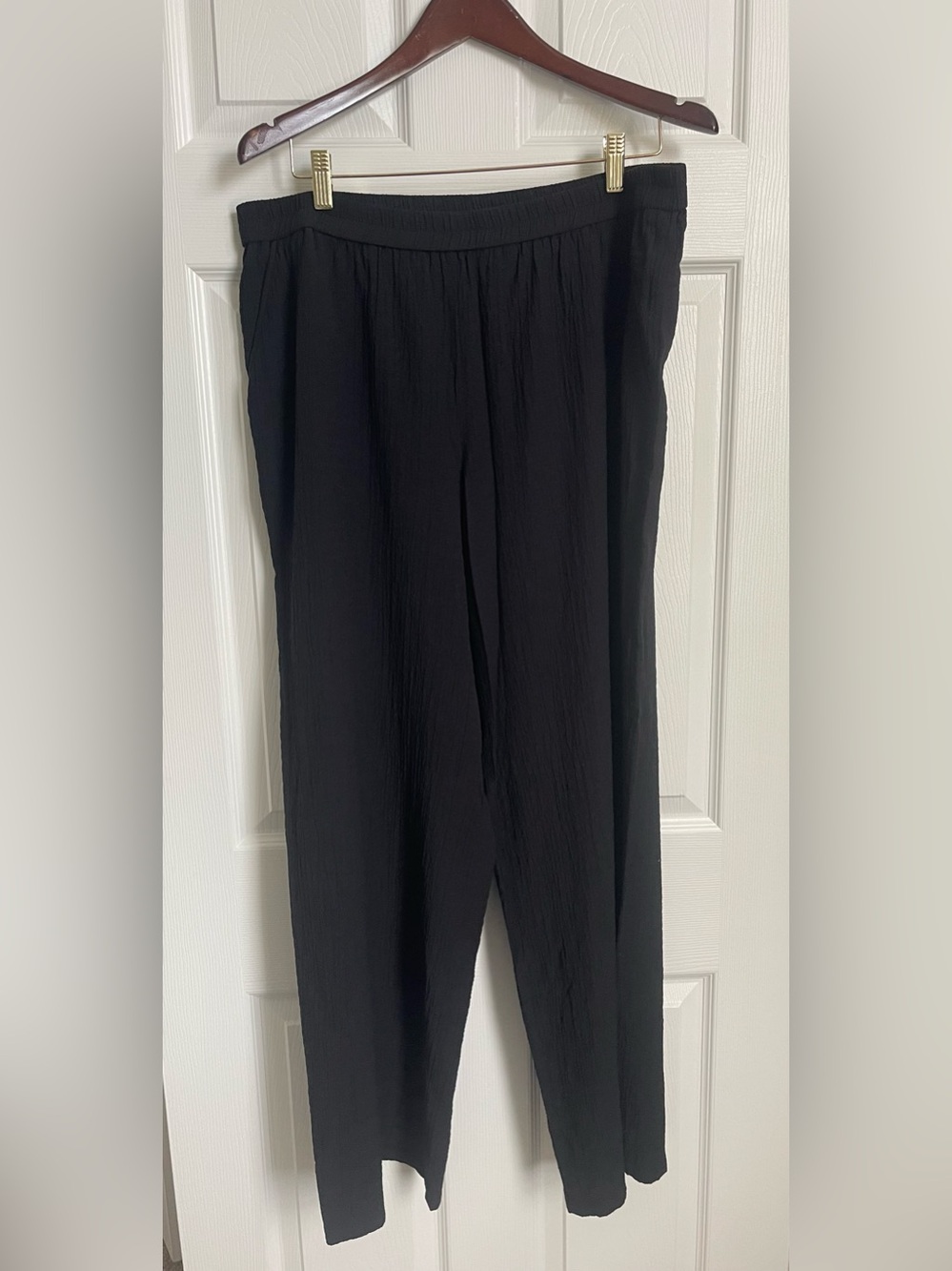 JM Collection Black Wide-Leg Pull-On Pants